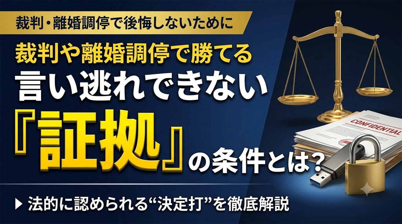 裁判や離婚調停で勝てる「言い逃れできない証拠」の条件とは？のアイキャッチ画像